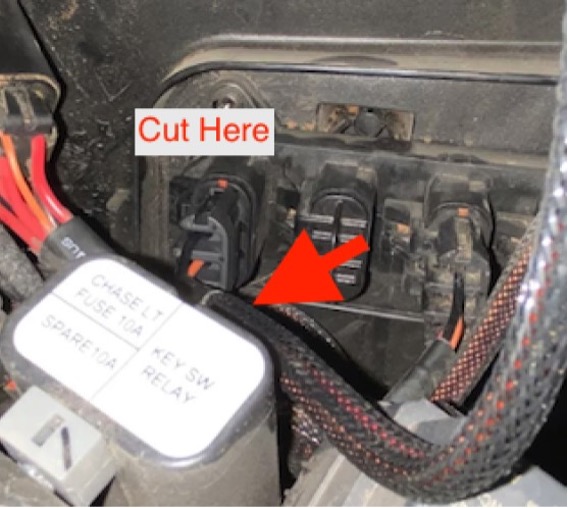 Cutting the harness plug